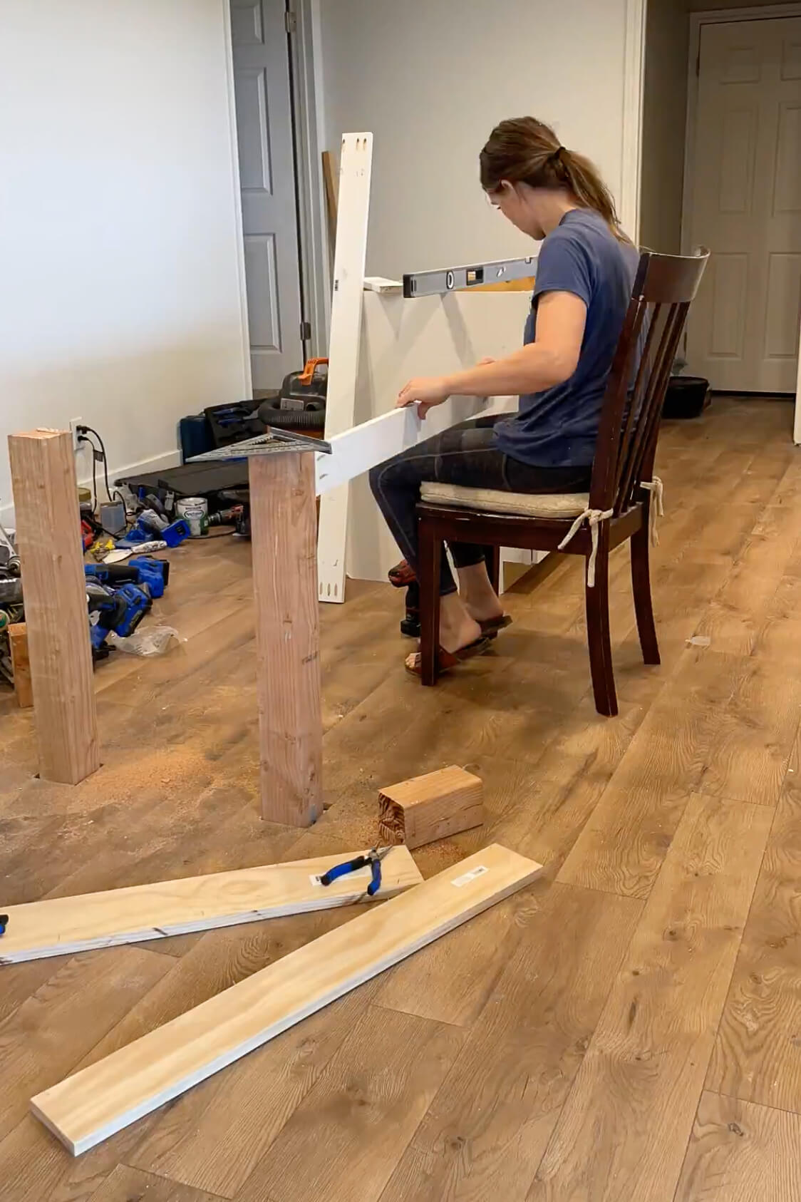 Building an eat-in kitchen island.